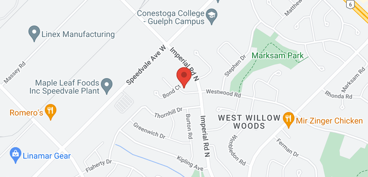 map of 397 Westwood Road